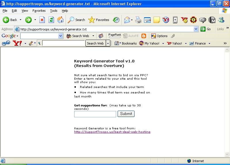 Keyword Generator Tool Screenshot